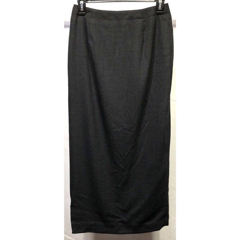 Jones NY Straight Midi Skirt 4 Charcoal 27"W Wool Blend Lined Career Office